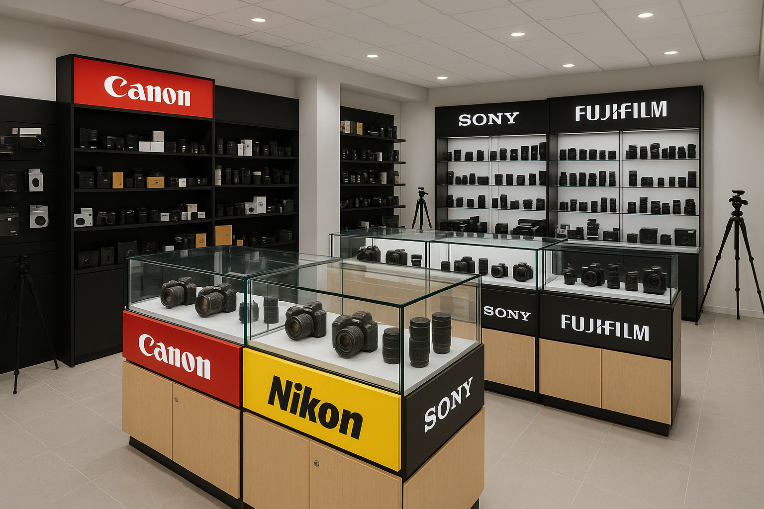 image dune boutique de ventes de plusieurs marque d'appareils photographies