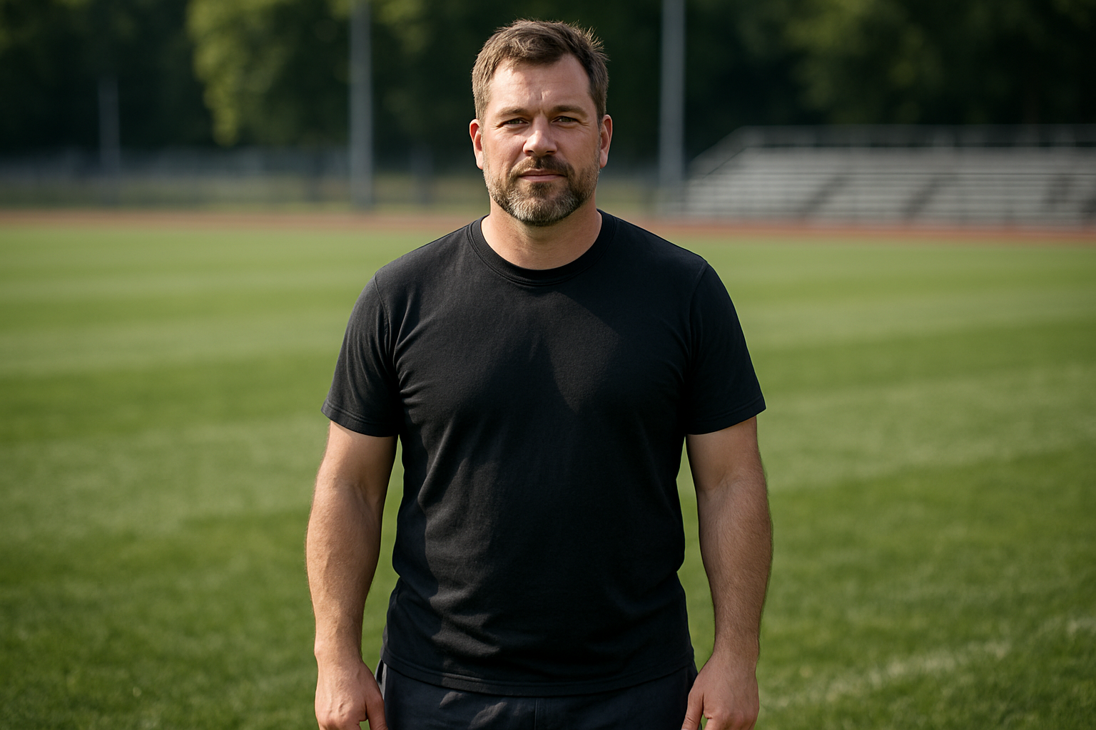 je veux image dun homme qui est sur une pelouse sportif