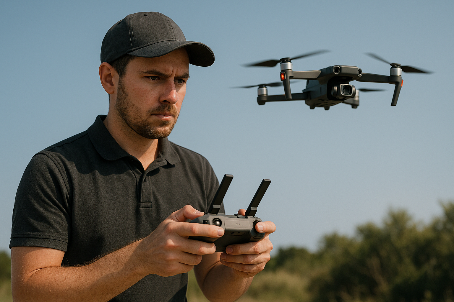 je veux image dun homme qui pilote un drone