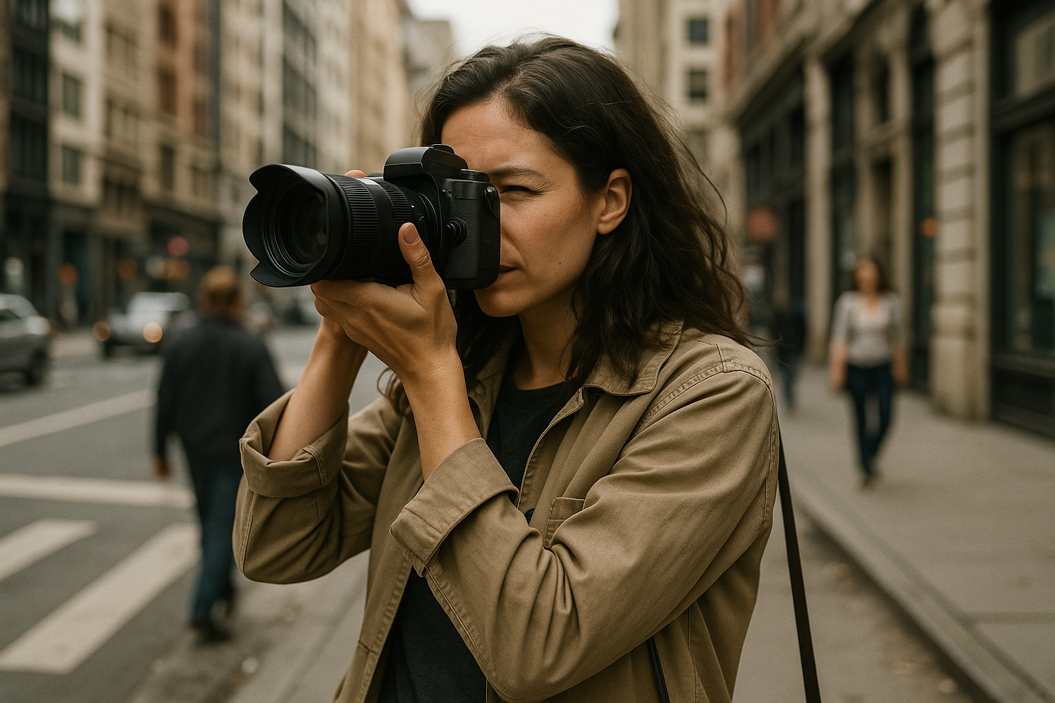 je veux image dune femme qui fait la photo de rue